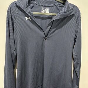 Under Armour Navy and White Striped Top